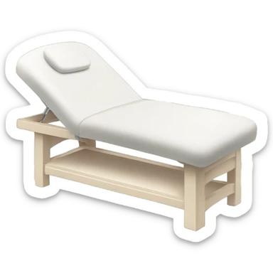 Massage table with stack of cash on top of the table  sticker