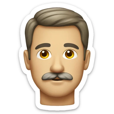 German guy with short mustach sticker