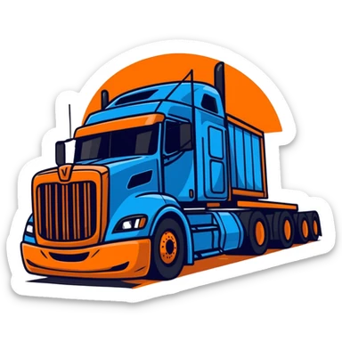 Blue big rig sticker
