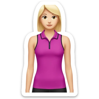 Collared athletic tank top  sticker