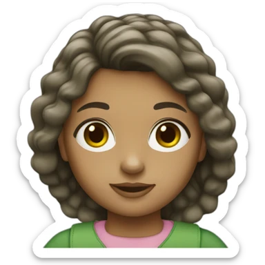 Green Euro-American girl sticker