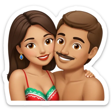 Russian and Mexican couple kissing sticker