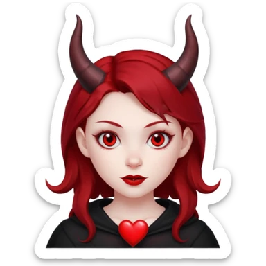 Devil girl is heart  sticker