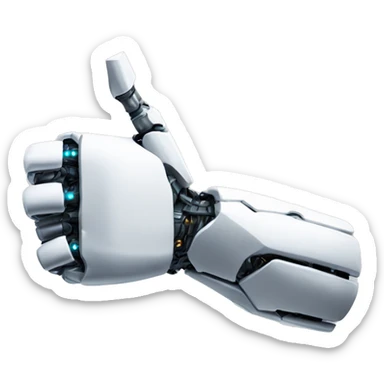 White mechanical cyborg arm and bicep sticker