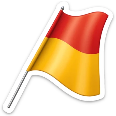 Red, white, and golden yellow vertically sequenced tricolour flag inspired by the flag of Italy sticker