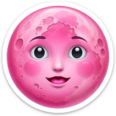 pink moon emoji sticker
