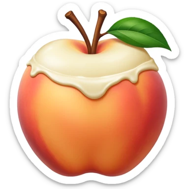 White chocolate dipped peach sticker