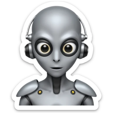 gray aliens look alike humans but very tech sticker