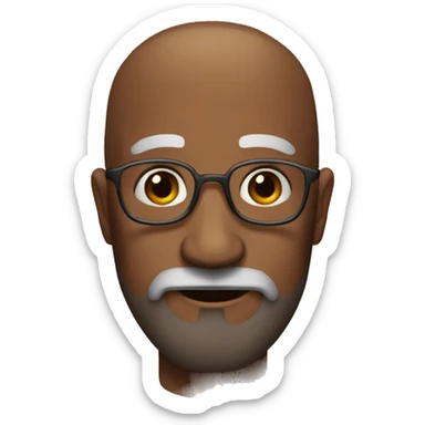 Bald old man, brown skin with huge beard sticker