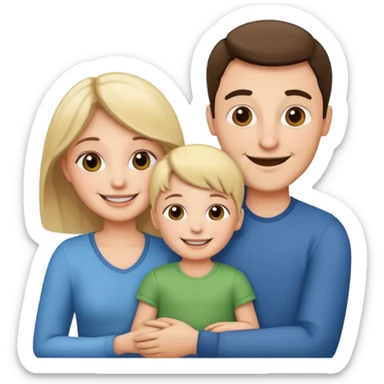 happy famly: mother, father and child sticker
