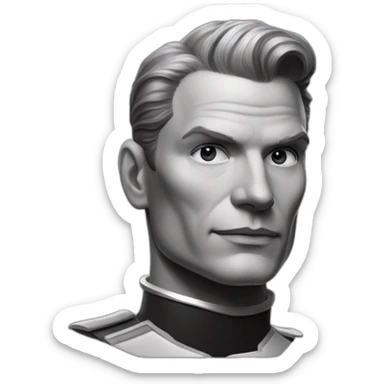 Young Laurence Olivier space captain slicked back red hair sticker