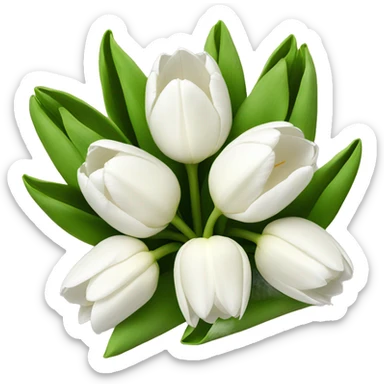 White Tulips sticker