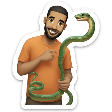Drake with a big snake  sticker