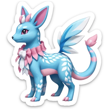 Salandit-Glaceon-Sylveon-Fakémon-hybrid-creature (full body)  sticker