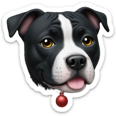 Blac Christmas staffy  sticker
