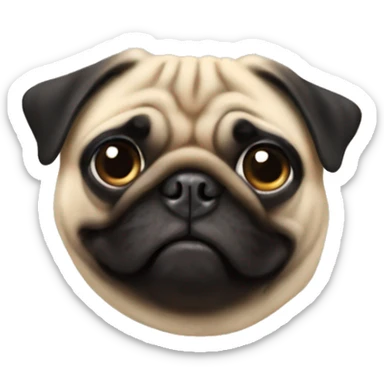 Pug upside down  sticker