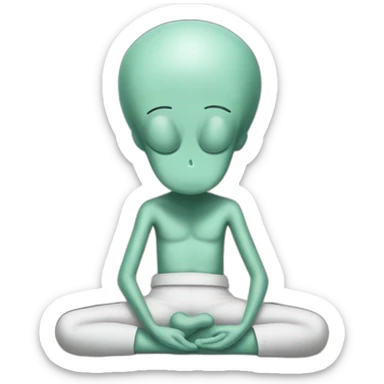 Squidward doing a meditation sticker