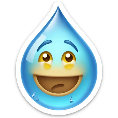 Water drop, there's a rampant expression on it sticker