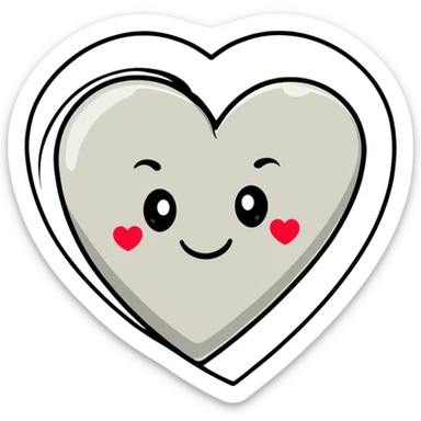 cartoon sticker of a heart with a smiling face sticker