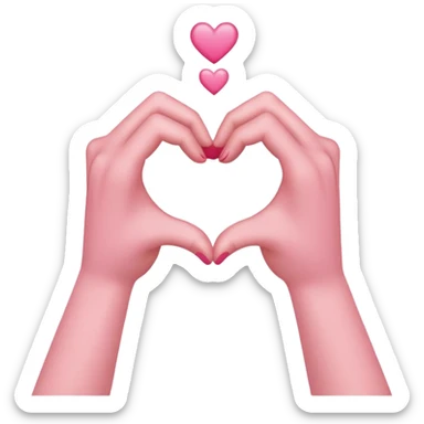 two hands making a heart but in pink  sticker
