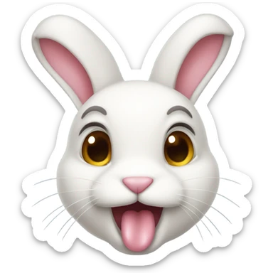 cute bunny sticking tongue out sticker