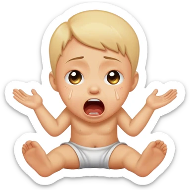 Kid crying and screaming on the floor sticker