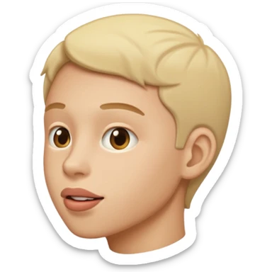 Tête de profil, et qui fait chute en montrant sa bouche sticker