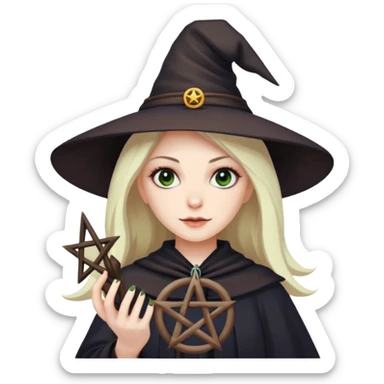 Pentagram and witch sticker
