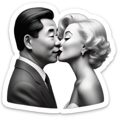 Marilyn monroe kissing xi jinping sticker