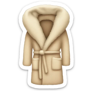 Beige knit fluffy dressing gown sticker