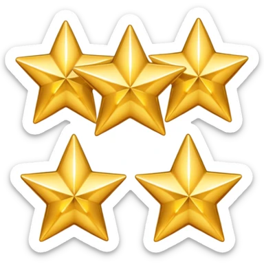 four gold stars sticker