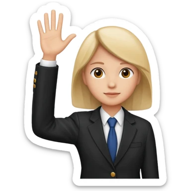 law student raising hand sticker