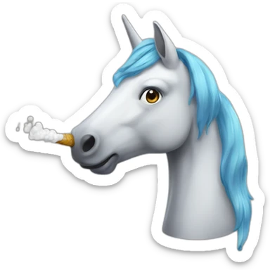 Une licorne qui fume sticker