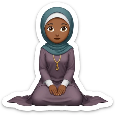 Islamic Woman Kneeling prostrated  sticker