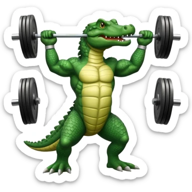 weightlifting crocodile sticker