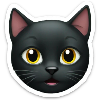 black cat in a Christmas tree sticker