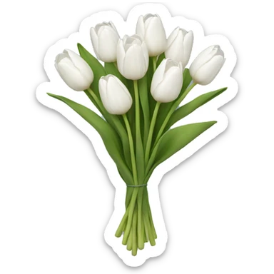white tulip bouquet  sticker