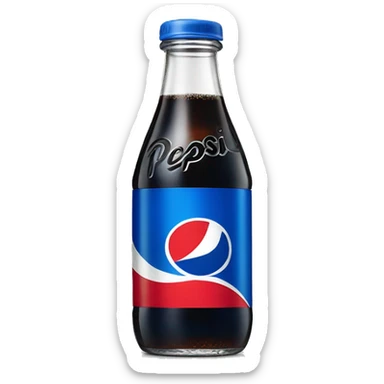 pepsi glass bottle with new branding sticker