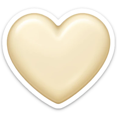 Cream heart sticker