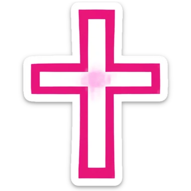 Pink cross  sticker