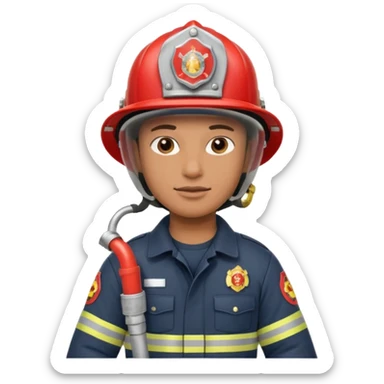 Bombeiro civil segurando mangueira sticker