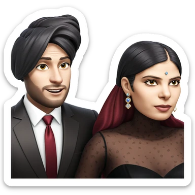 formal couple with jewelry sticker