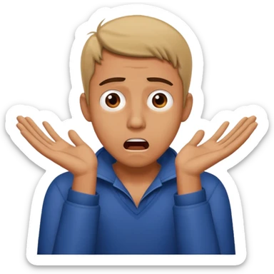 man with hands around his neck, shocked sticker