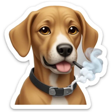 Dog with smoke sticker