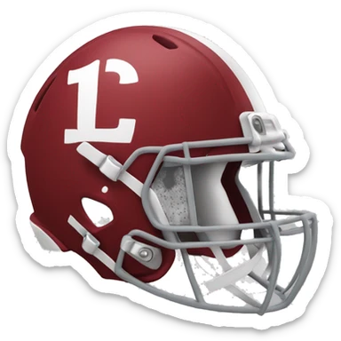 crimson football helmet side view with a small number 2 on the side sticker