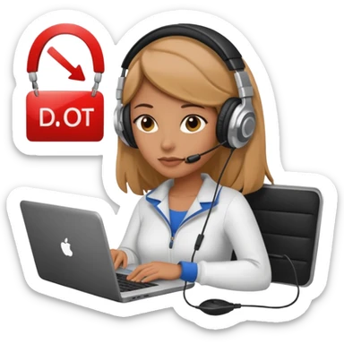 super busy female with laptop and headphones do not disturb sticker