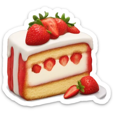 strawberry short cake slice sticker
