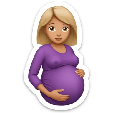 A woman with a oversized pregnant belly that is very big sticker