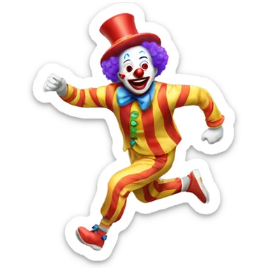 Funny clown running  sticker