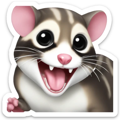 Laughing sugar glider sticker